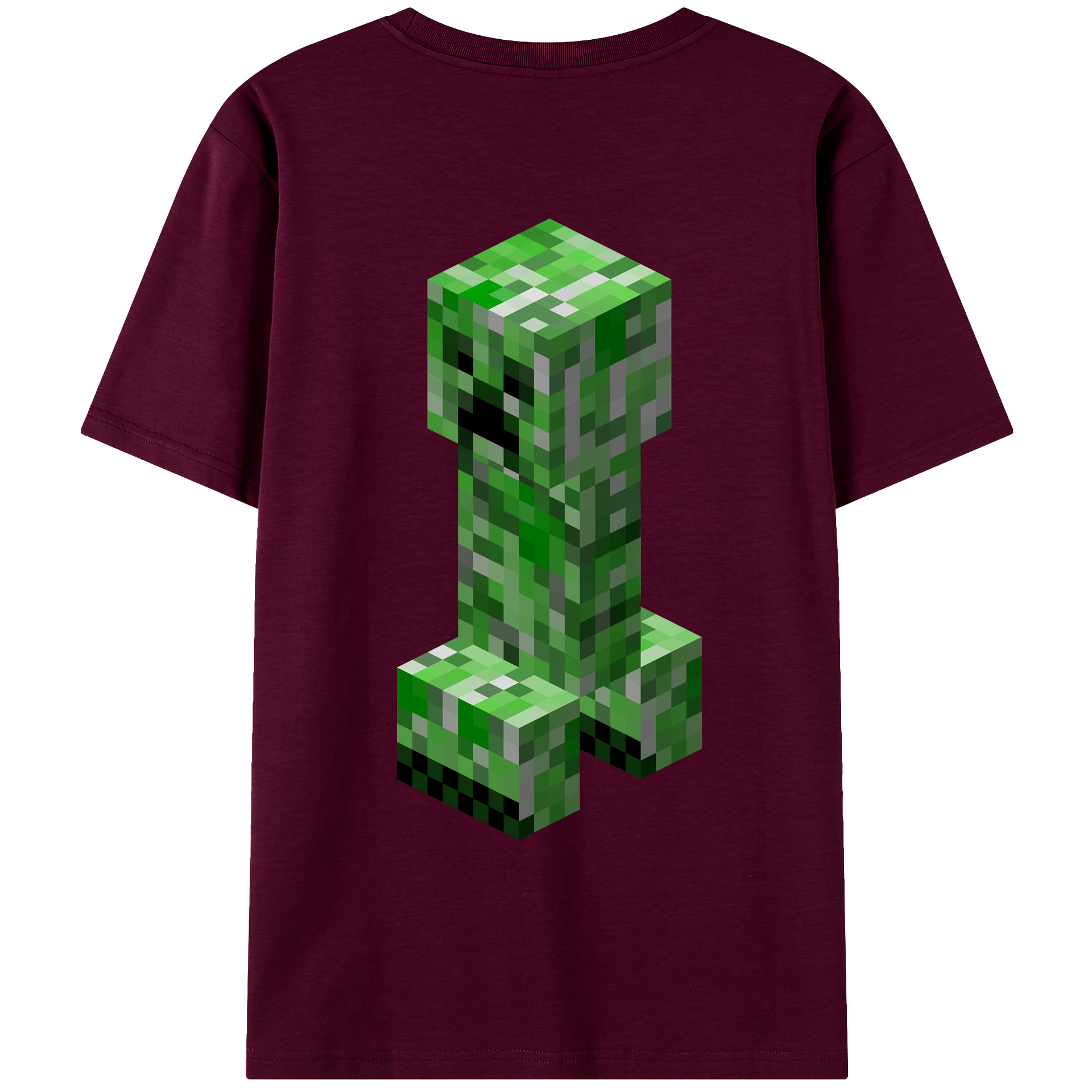 （画像用） マインクラフト ブロックの世界 Minecraft MC Block world レディース半袖Tシャツ(バックプリント)